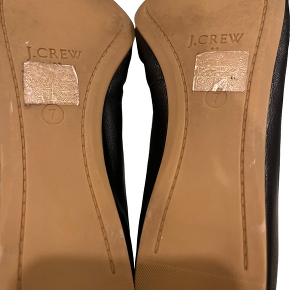 J. Crew Factory Black Leather Anya Ballet Flats, Sz 7 - Picture 13 of 13